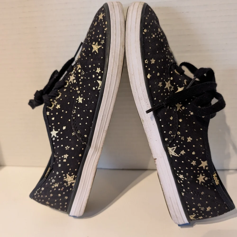 KEDS Celestial Sneakers‎ Black And Gold Stars Sz. 7.5